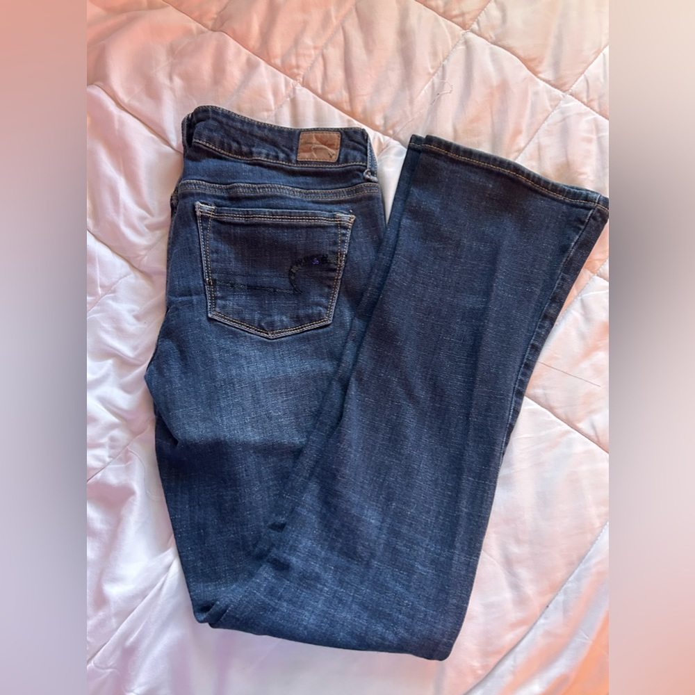 American Eagle Low Rise Flared Jeans with Sparkly pockets